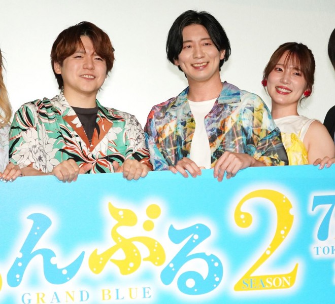 (From left) Yuma Uchida, Ryohei Kimura, Maaya Uchida at the Grand Blue Season 2 Advance Screening Event
